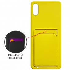 Capa para Samsung Galaxy A01 - Emborrachada Case Card Amarela